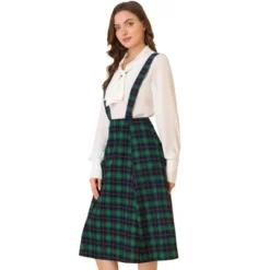 Allegra K Women's Vintage Plaid A-Line Tartan Suspender Midi Skirt -Allegra K GUEST 3b909789 adf8 4156 aa11 292d17619002