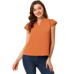 Allegra K Women's Work Business Casual Plain Cap Sleeve Blouse -Allegra K GUEST 3bd0d8cf 70d4 41a7 b5e0 f714f8ba0422