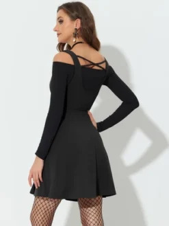 Allegra K Women's Suspender Skirt Gothic Lace Up A-Line Mini Overall Skirts -Allegra K GUEST 3cf6b23c d130 48f9 bfe3 1c0426802a0e