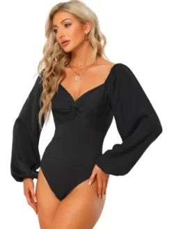 Allegra K Women's Sweetheart V Neck Puff Long Sleeve Bodysuits 11 Allegra K Women's Sweetheart V Neck Puff Long Sleeve Bodysuits -Allegra K GUEST 3d165698 9a3e 4c42 bb62 f0bf53e02c6d