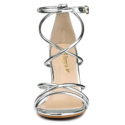 Allegra K Women's Open Toe Strappy Straps Stiletto Heel 2 Allegra K Women's Open Toe Strappy Straps Stiletto Heel - Image 2