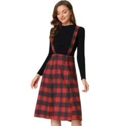 Allegra K Women's Vintage Plaid A-Line Tartan Suspender Midi Skirt -Allegra K GUEST 3d724af9 1719 4f5b b41f 46875d349c20
