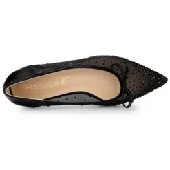 Allegra K Women's Pointed Toe Bow Rhinestone Mesh Ballerina Flats -Allegra K GUEST 3dd829dd 3614 4a4e ada8 be7148e80f51