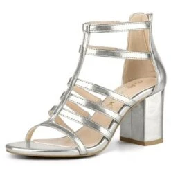 Allegra K Women's Cage Strappy Gladiators Chunky Heels Sandals -Allegra K GUEST 3dea6d50 32d8 4c2d b9ad d28ec67087f5
