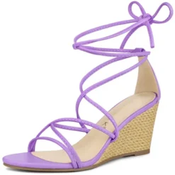 Allegra K Women's Lace Up Strappy Low Wedges Sandals -Allegra K GUEST 3ed23f3e b95f 45e9 b612 1c929e2ef2f7