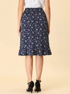 Allegra K Women's Floral Ruffle Elastic High Waist Button Flowy Split Midi Skirt -Allegra K GUEST 3f2525b3 547c 462e abd4 9f8f37ccd5d5