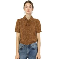 Allegra K Women's Retro Dots Print Bow Tie Peter Pan Collar Chiffon Blouse -Allegra K GUEST 3f5a30d3 f79e 4175 b4e2 aac4567bb297