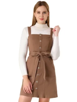 Allegra K Women's Classic Adjustable Strap A-Line Overall Denim Skirt -Allegra K GUEST 404bbd1c 20e1 47c4 b57b ffd9e7002ed2