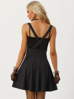 Allegra K Women's High Waist Brace Skirts A-Line Zipper Front Suspender Skirt -Allegra K GUEST 40c97bd3 6d79 4b6b b7ef 2368af5546a1