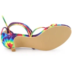 Allegra K Women's Lace Up Strappy Tie Dye Kitten Heels Sandals -Allegra K GUEST 41511d07 2fbf 47c6 aa52 cd311db8b4be