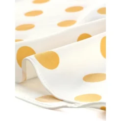 Allegra K Women's Polka Dots Stand Collar Pleat Keyhole Back Short Flare Sleeve Tops -Allegra K GUEST 41cab619 db48 4927 8da8 5363658924dd