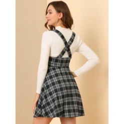Allegra K Women's Pinafore Overall Tartan Checks Braces A-line Suspender Skirt -Allegra K GUEST 42ec5e2f 62af 4ebd a503 5fb6a202edbb