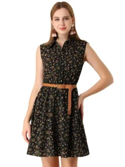 Allegra K Women's Floral Sleeveless Half Placket Above Knee Belted Summer Dress 27 Allegra K Women's Floral Sleeveless Half Placket Above Knee Belted Summer Dress -Allegra K GUEST 430b183e 0576 4271 86d0 5fea88ecaf47