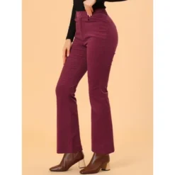Allegra K Women's Vintage Corduroy Elastic High Waist Stretchy Bell Bottom Trousers -Allegra K GUEST 4407d820 9289 40fd 9207 afee110f4fa2