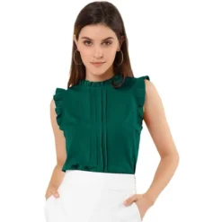 Allegra K Women's Ruffled Business Office 1950s Vintage Sleeveless Blouses -Allegra K GUEST 4596bf90 f3a5 4850 8a26 59690c014087