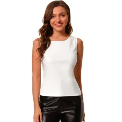 Allegra K Women's U Neck Stretchy Slim Fit Shiny Sparkly Metallic Tank Top -Allegra K GUEST 4794a4c0 8950 4d7d 9a7a 7cb92ac4a0ef