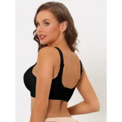 Allegra K Women's Wireless No Show Smooth Comfort Adjustable Straps Minimizers Bra