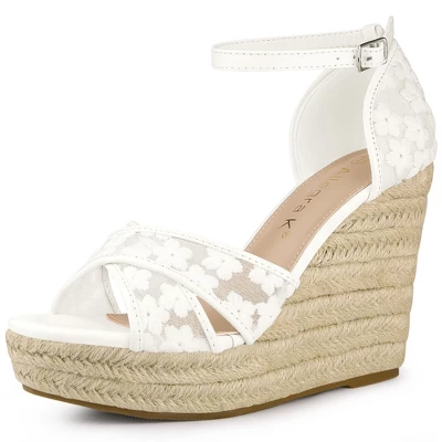 Allegra K Women's Ankle Strap Espadrille Wedge Heel Wedge Sandals 8 Allegra K Women's Ankle Strap Espadrille Wedge Heel Wedge Sandals - Image 8