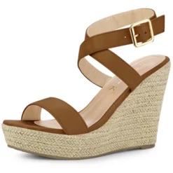 Allegra K Women's Slingback Crisscross Espadrille Wedges Heel Sandals -Allegra K GUEST 48956053 b8dc 497c 92a3 e7b7d9ae4ffa