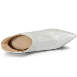 Allegra K Women's Glitter Pointed Toe Stiletto Heel Cutout Ankle Boots -Allegra K GUEST 49107294 6d90 4125 b8df 842757ad6811