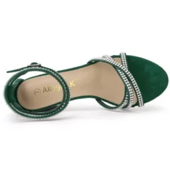 Allegra K Women's Rhinestones Strappy Chunky Heel -Allegra K GUEST 49303d4d e878 4e70 bb96 e88253cfe27c