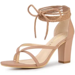 Allegra K Women's Flip Flops Chunky Heel Lace Up Heels Sandals -Allegra K GUEST 4b5ee2b8 5a12 413c b508 35a42048d6be