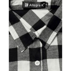 Allegra K Woman Roll Up Sleeves Buttoned Boyfriend Plaids Shirt -Allegra K GUEST 4c7dbcdf 1a8b 466d a2d5 90886342ded3