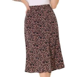 Allegra K Women's Print Peasant Elastic Waist A-Line Midi Skirts -Allegra K GUEST 4cfa919e 36b6 4696 a9c7 1409e2615072