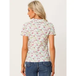 Allegra K Women's Summer Peter Pan Collar Shirts Button Front Vintage Floral Print Blouse -Allegra K GUEST 4d3a430f a4c5 4630 9d3e 7fbf2afca6c4