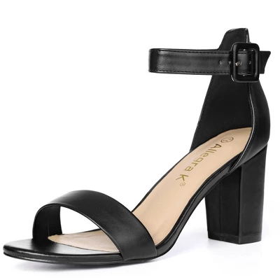 Allegra K Women's High Buckle Ankle Strap Chunky Heel 13 Allegra K Women's High Buckle Ankle Strap Chunky Heel - Image 13