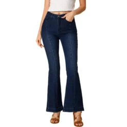 Allegra K Women's Retro High Waist Stretchy Flare Denim Jeans -Allegra K GUEST 513d8c48 aff3 4aca 809f 77129ce6cba5
