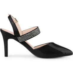 Allegra K Women's Pointed Toe Rhinestone Slingback Stiletto Heel Pumps -Allegra K GUEST 524227ff 0a97 4f3a b020 5e4e42e1cd7e