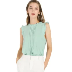 Allegra K Women's Ruffled Business Office 1950s Vintage Sleeveless Blouses -Allegra K GUEST 525f1823 794a 4b0c b2b4 9d910fcf640e