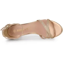 Allegra K Women's Glitter Ankle Straps Stiletto Clear Heels Sandals -Allegra K GUEST 526a6479 6e4f 4e12 a08d 312e1ba574bc