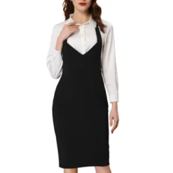 Allegra K Work Skirt For Women's Halter Neck Summer Fashion Suspender Skirts