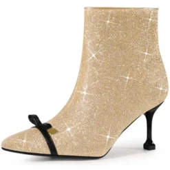 Allegra K Women's Pointed Toe Stiletto Heels Sparkle Ankle Boots -Allegra K GUEST 52bf5cef 5fee 4cb9 9a76 940771496dd2
