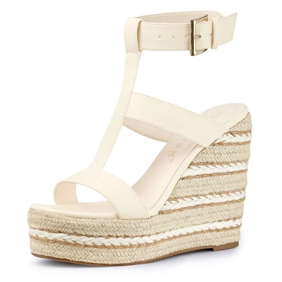 Allegra K Women's Espadrille Strappy Platform Wedges Sandals 6 Allegra K Women's Espadrille Strappy Platform Wedges Sandals - Image 6