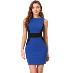 Allegra K Women's Work Sleeveless Contrast Color Bodycon Sheath Dresses -Allegra K GUEST 52ee213d 25c1 4100 a0cf 04add2ffee89