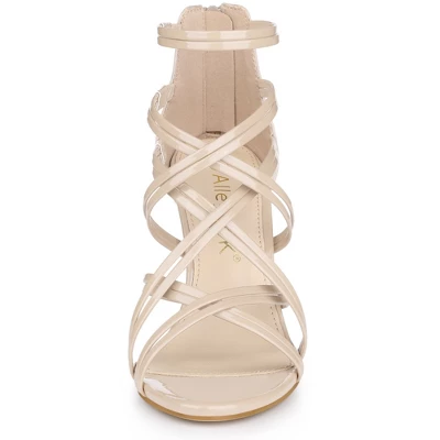 Allegra K Women's Open Toe Strappy Stiletto Heel Lace Up Sandals 1 Allegra K Women's Open Toe Strappy Stiletto Heel Lace Up Sandals