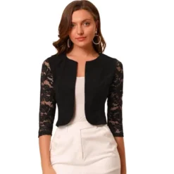 Allegra K Women's Lace Long Sleeve Shrug Cardigan -Allegra K GUEST 53427841 5080 455d 8887 ec5fe298b887