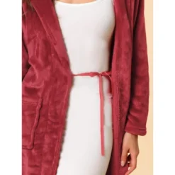 Allegra K Women's Hooded Pajamas Luxurious Flannel Fleece Nightgown Midi Warm Bathrobe -Allegra K GUEST 53a152f8 0e2b 468d a5d3 1c64d155ce21