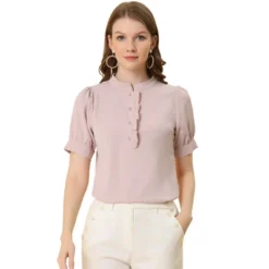 Allegra K Women's Work Office Half Placket Ruffled Puff Sleeve Blouse 23 Allegra K Women's Work Office Half Placket Ruffled Puff Sleeve Blouse -Allegra K GUEST 53cc9522 a1cf 4206 8afd 91f123a6eaca