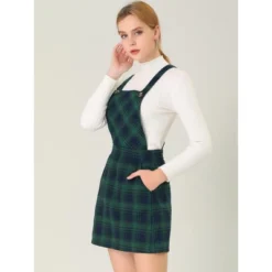 Allegra K Women's Plaid Print Adjustable Strap Casual Suspender Dress -Allegra K GUEST 5406d10e 5f0a 49d4 9d7f 4e8ad3ea2bf5