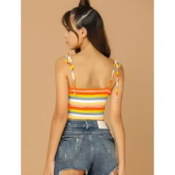 Allegra K Women's Tie Spaghetti Straps Sleeveless Summer Crop Cami Top -Allegra K GUEST 54712e12 7832 4144 8123 8b7122c0109d