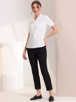 Allegra K Women's Short Sleeve Casual V Neck Chiffon Blouses -Allegra K GUEST 5536c500 e706 4af9 a57e 161c4af2f414