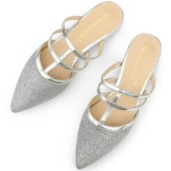 Allegra K Women's Glitter Pointed Toe Flats Mules -Allegra K GUEST 55a7741b 66cf 4ac9 a384 4302eaf038ae