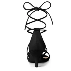 Allegra K Women's Strappy Kitten Heel Lace Up Sandals -Allegra K GUEST 55d53339 361f 4702 8c1b fce316d3cbb6