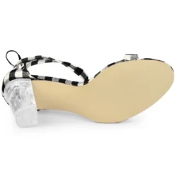 Allegra K Women's Check Lace Up Clear Chunky Heels Sandals -Allegra K GUEST 55ed1da6 a087 4c0e a8b1 83037890aafb