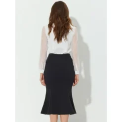 Allegra K Women's High Waist Ruffle Hem Fishtail Mermaid Midi Bodycon Skirt -Allegra K GUEST 56d1a7a8 7521 42f1 a497 376a330f0429