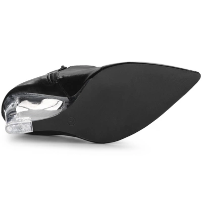 Allegra K Women's Pointed Toe Clear Wedge Heels Ankle Boots 4 Allegra K Women's Pointed Toe Clear Wedge Heels Ankle Boots - Image 4